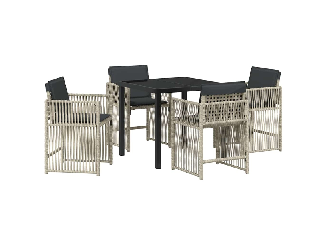 Maison Exclusive - Conjunto De Jantar Para Jardim 5 Pcs Cinzento-claro