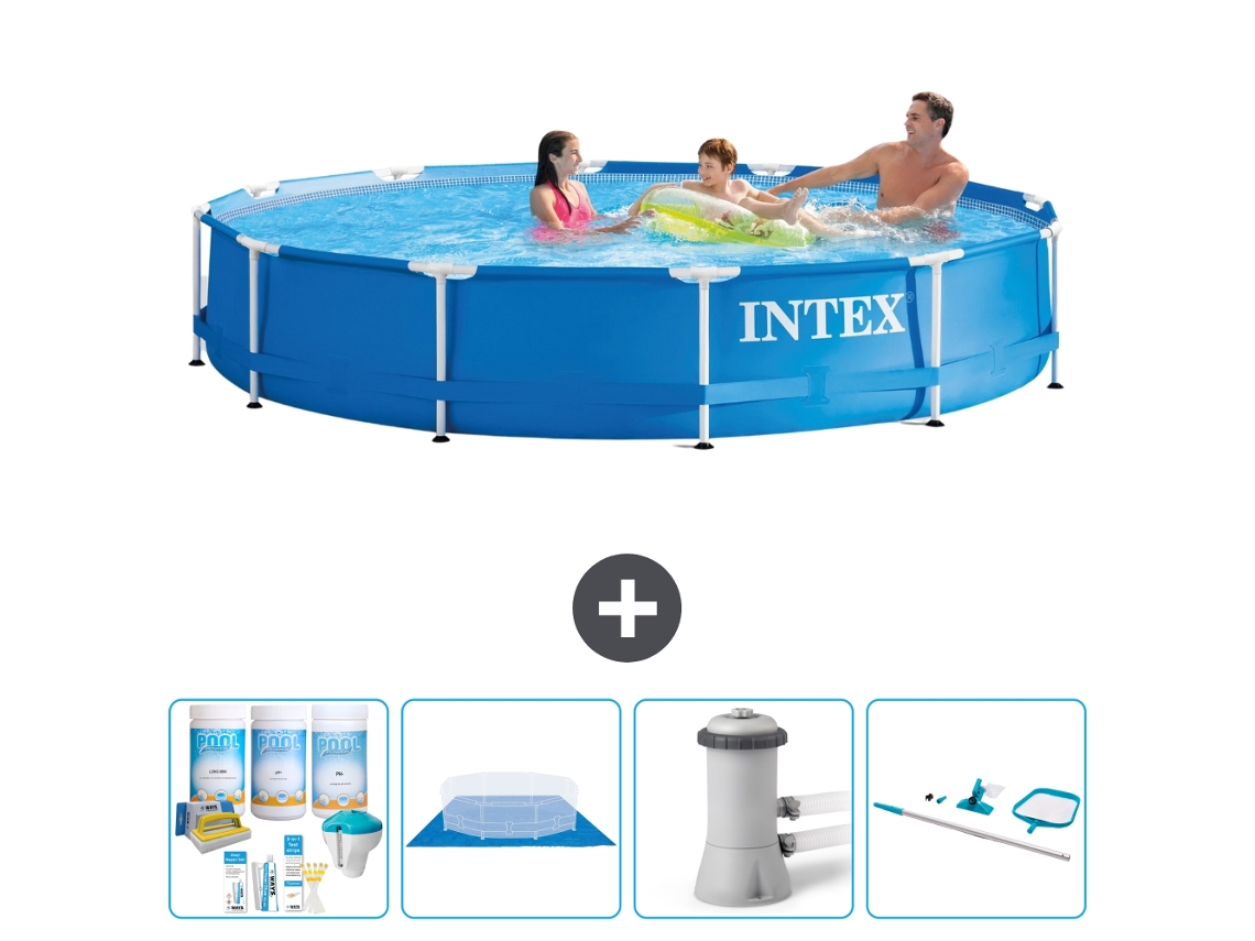Intex Piscina Com Estrutura Redonda - 366x76 Cm - 5-peças S21007