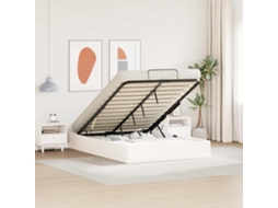 Vidaxl Estrutura de Cama Ottoman com Armazenamento Branco 150 X 200 Cm
