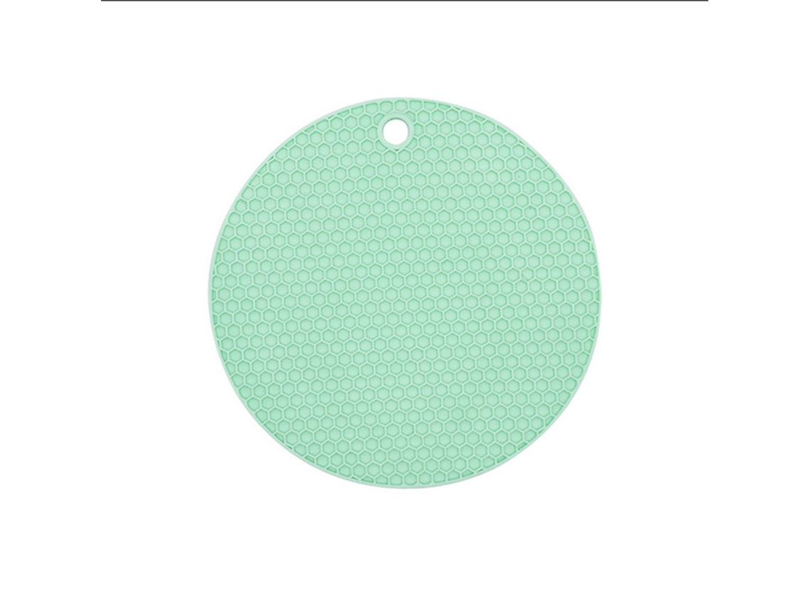 Jogo Americano Redondo, Borracha, Resistente Ao Calor, Antiderrapante, Lavável, 14,5 Cm/5,7 Pol., Verde