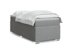 Vidaxl Cama com Molas/colchão 100x200 Cm Tecido Cinzento claro