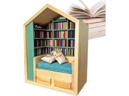 Estante De Brinquedo Anti Stress | Estante De Brinquedo Em Miniatura Com 200 Livros E 2 Almofadas, C Gokoco