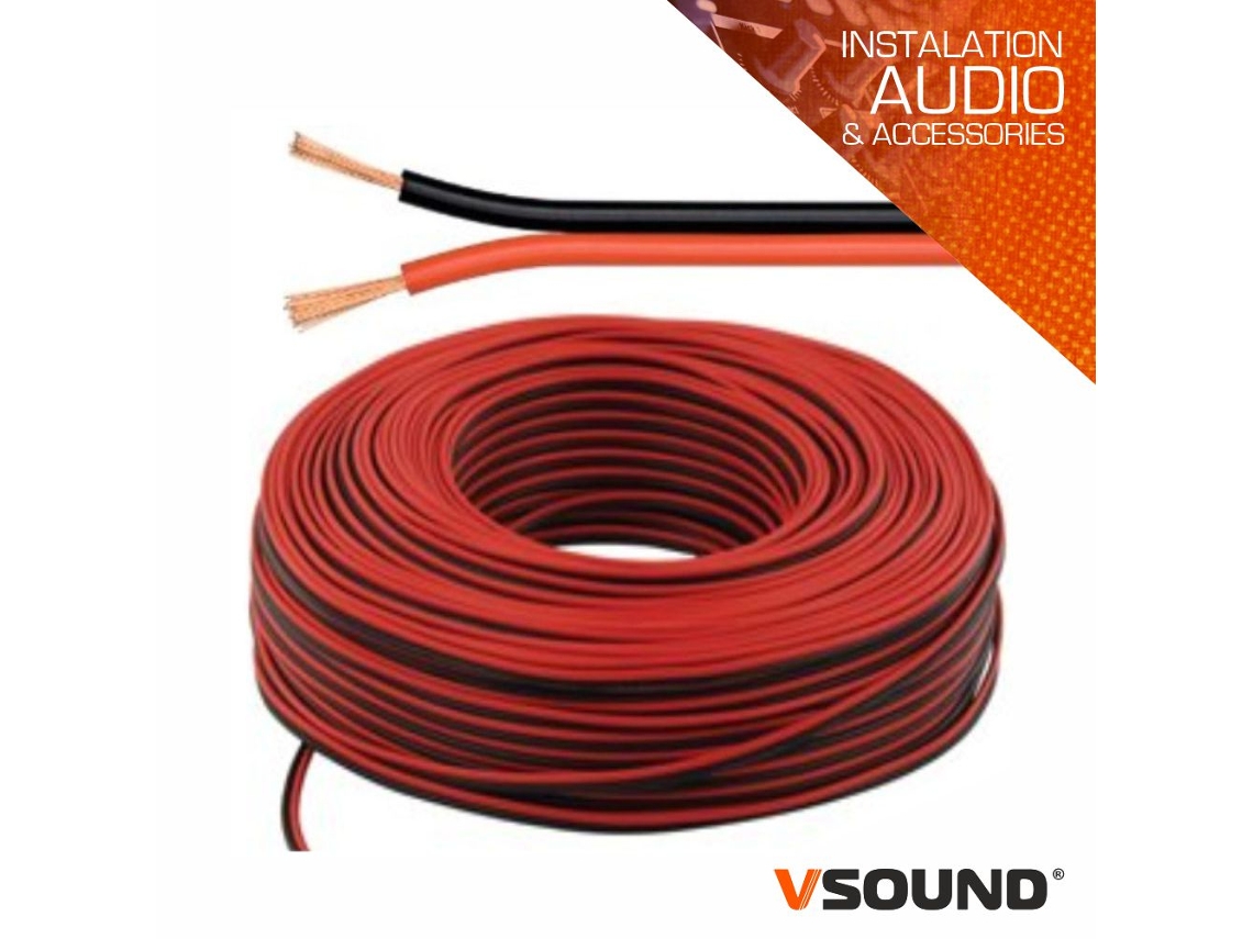 Cabo Coluna 2x4.00mm Preto/vermelho Redondo VSOUND