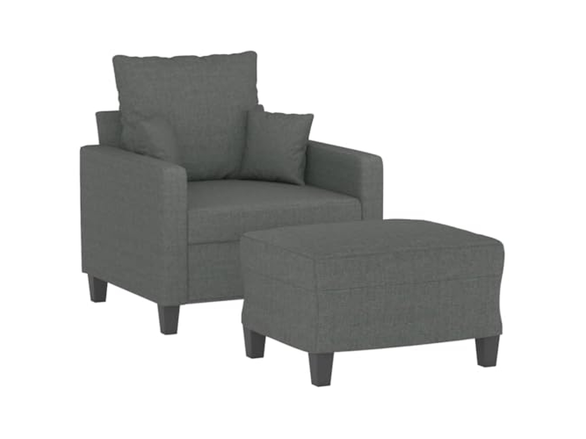 Sofa Chair With Footstool, Sofa Chairs With Footstools Vidaxl Cinzeto Tecido (n/a)