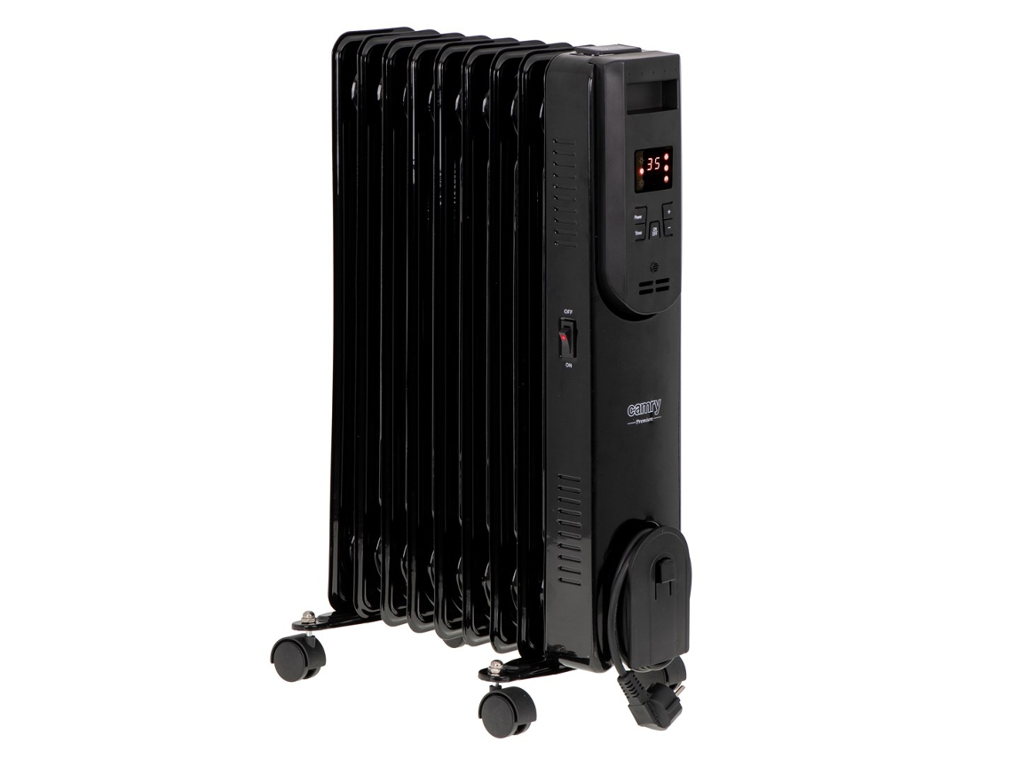 Aquecedor de óleo elétrico com comando Camry Cr 7810 9 Ribs Black Adler