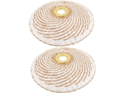 Conjunto De 2 Abajures De Papel Trançado Para Luminárias De Teto, Pequenos Abajures Decorativos