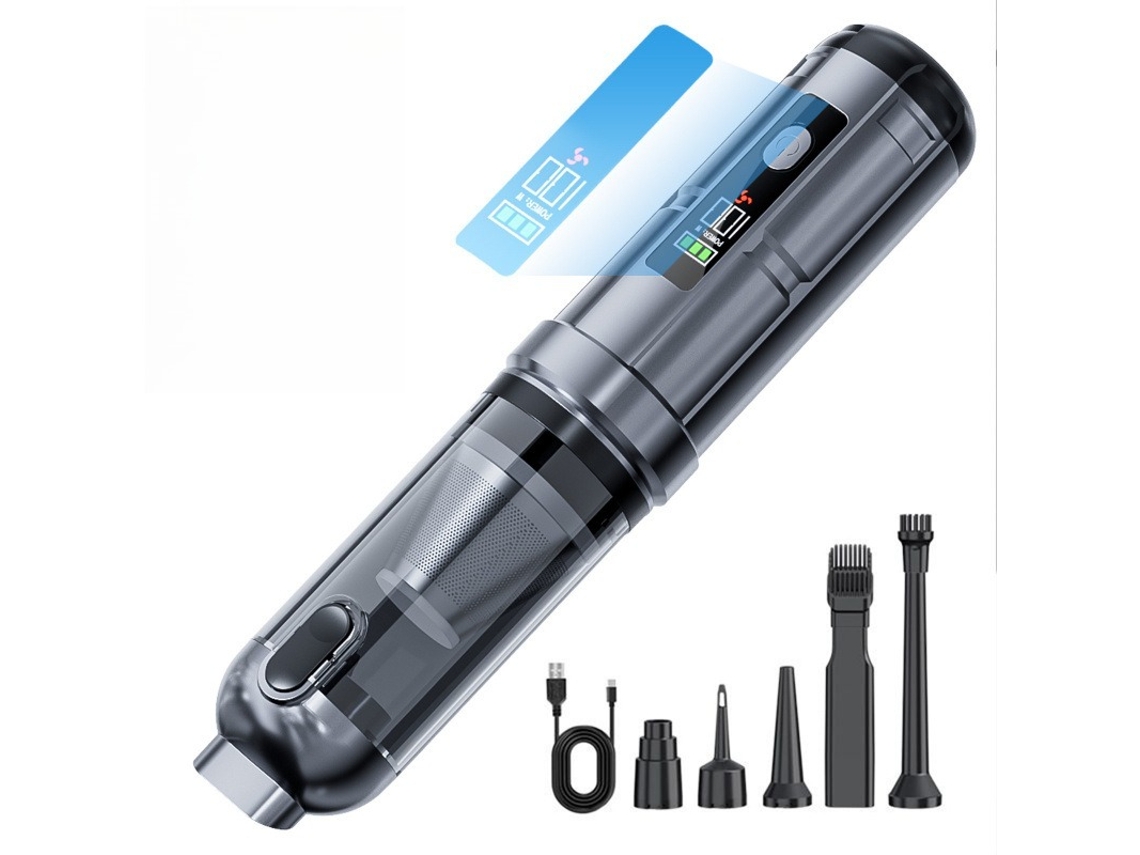 Aspirador de carro CZHHMART, 24000pa, 3 modos, para casa, mesa e pelos de animais (prata)