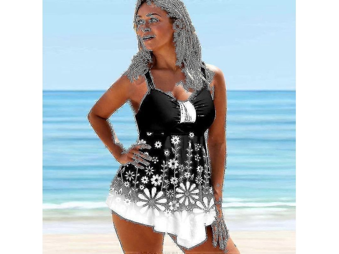 2026 maiô Tankini Plus Size Feminino Estampado Floral Sexy com Shorts Moda Praia