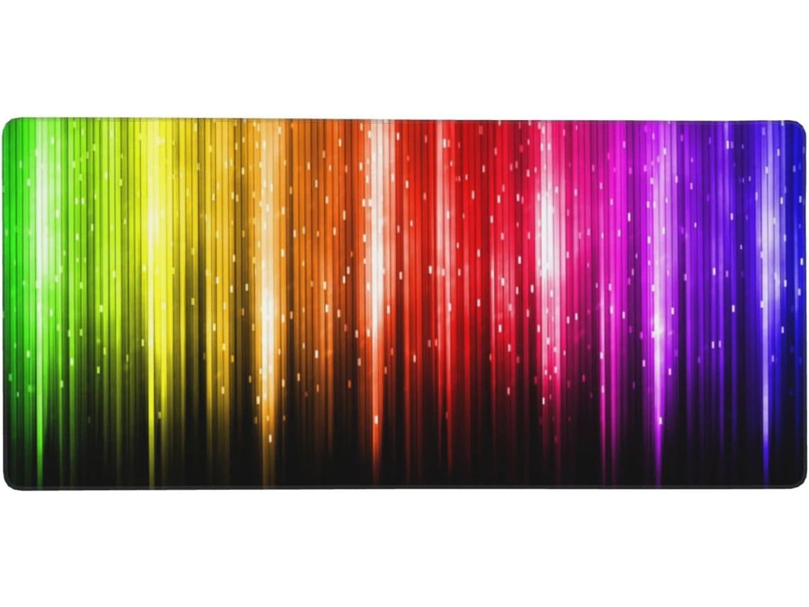 Mousepad Grande para Computador com Glitter Arco íris e Base de Borracha Antiderrapante, 40 X 90 Cm