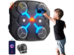 Máquina de boxe musical infantil EIFSON com Bluetooth, Luvas e 3 níveis de velocidade (preta)