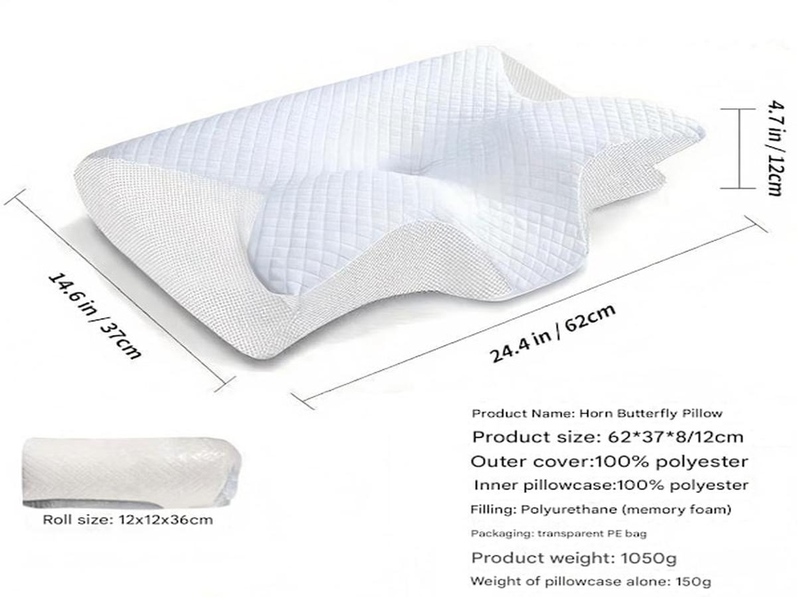 Lurelia Almofada Cervical, Espuma Viscoelástica, Ergonómica, Ortopédica, Respirável, Lavável, Removível, Sono Descanso, Preto Claro Variante 02