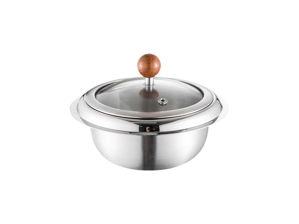 Tigela De Aço Inoxidável Com Tampa, 19 Cm, 1 Litro De Capacidade, Ideal Para Cozinhar, Assar E Usar Em Fogões De Indução E A Gás.