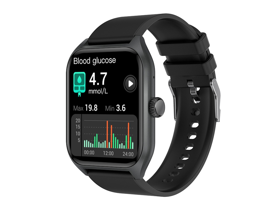SHAH ARPAN Smart Watch Qx5 Temperatura de Açúcar no Sangue Frequência Cardíaca Pressão Arterial Multi-Esportes Preto