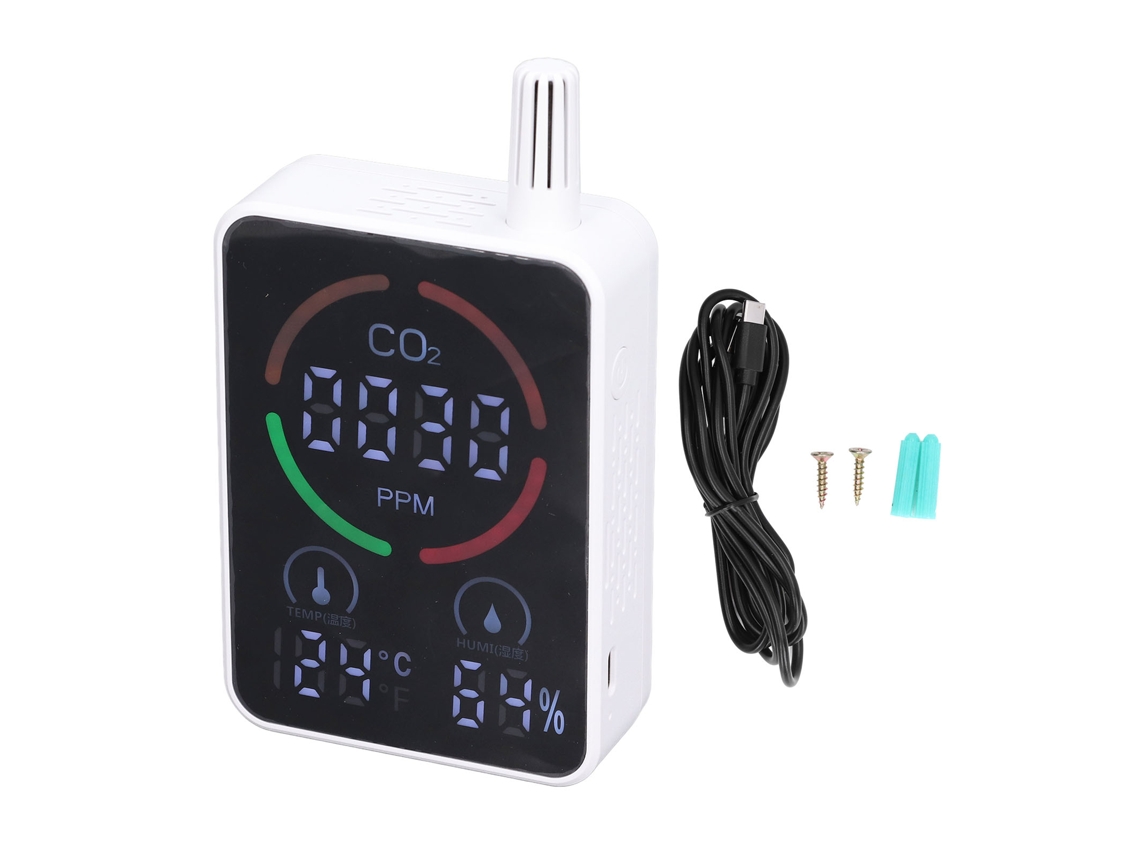Detector de qualidade do ar com medidor digital de co2, temperatura e humidade LAXISCREED