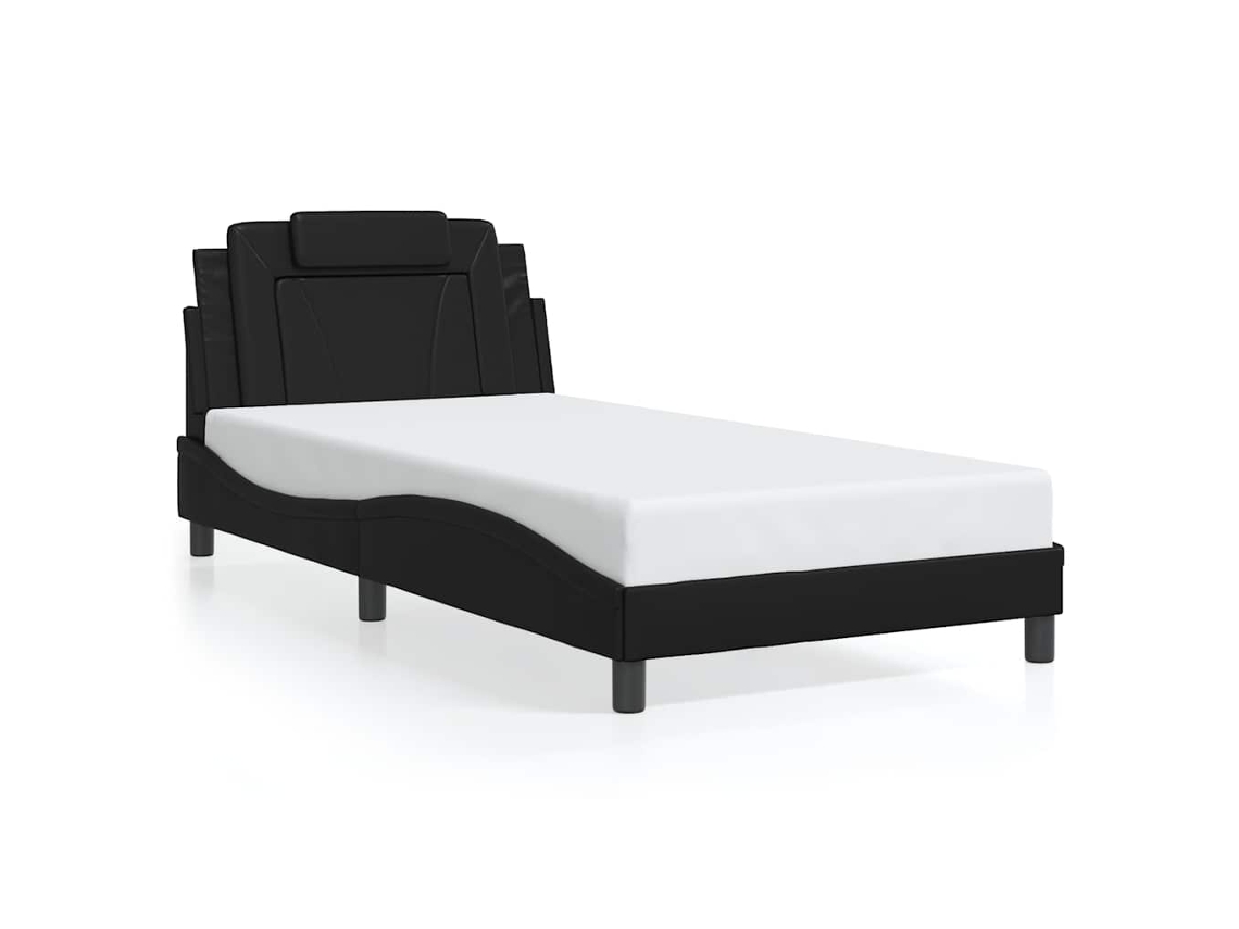 Bed Frame, Bed Frames Vidaxl Preto Couro Artificial (100 X 200 Cm)