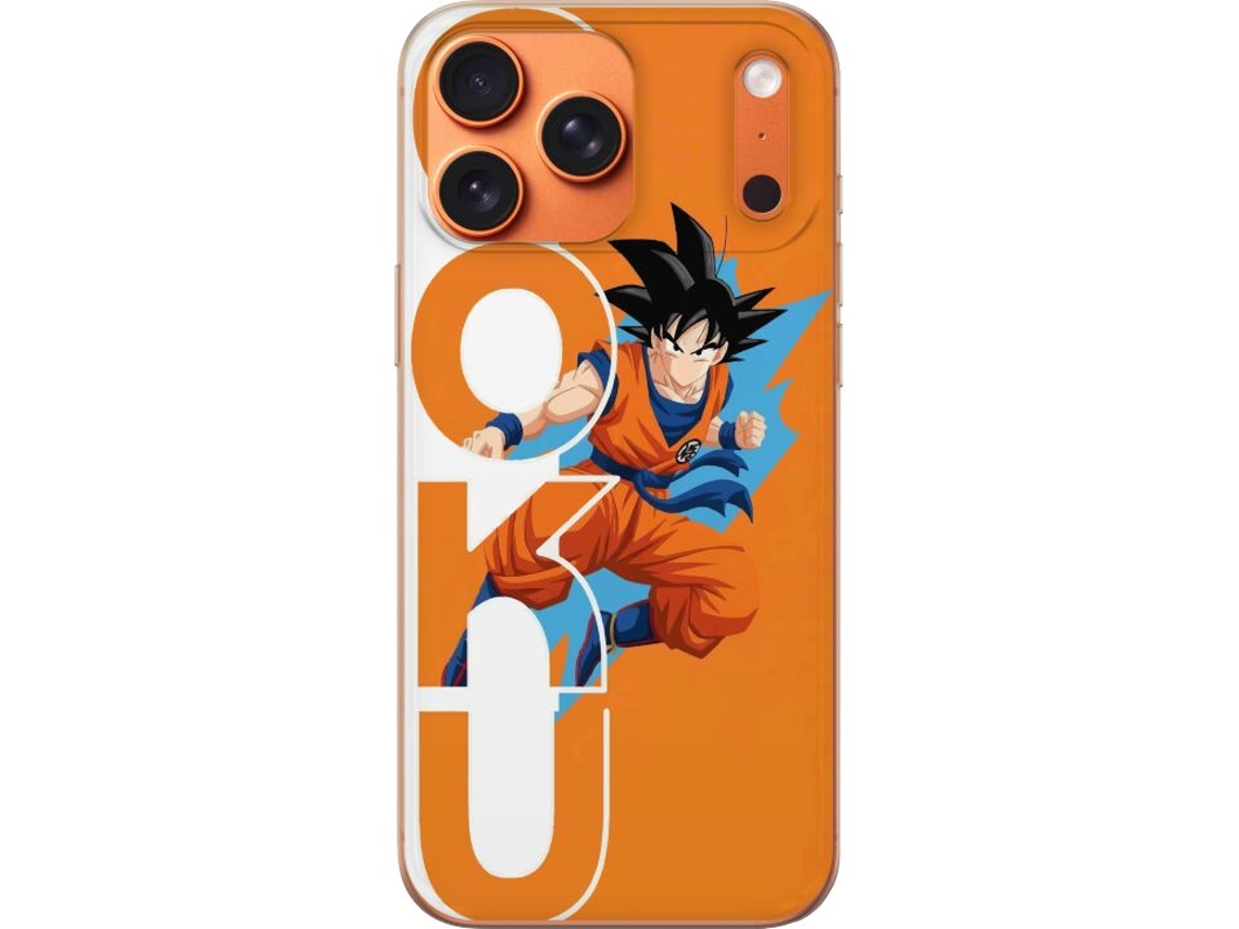 Capa Para Celular Compatível Com Apple Iphone 17 Pro Max. Ilustração De Um Poderoso Guerreiro De Anime Em Um Traje Laranja, Com Uma Pose Dinâmica E Mo