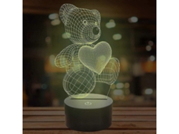 Rebe lâmpada de Noite para Crianças, Urso de Pelúcia Led 3d, Mudança de Cores, Decoração e Presente