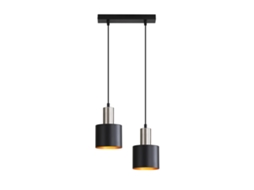 Nettlife Candeeiro Suspenso Para Mesa De Jantar E27 Vintage Com 2 Luzesâmpadas Ouro Preto, 25 W, Em Metal, Uso Doméstico, Para Uso Diário