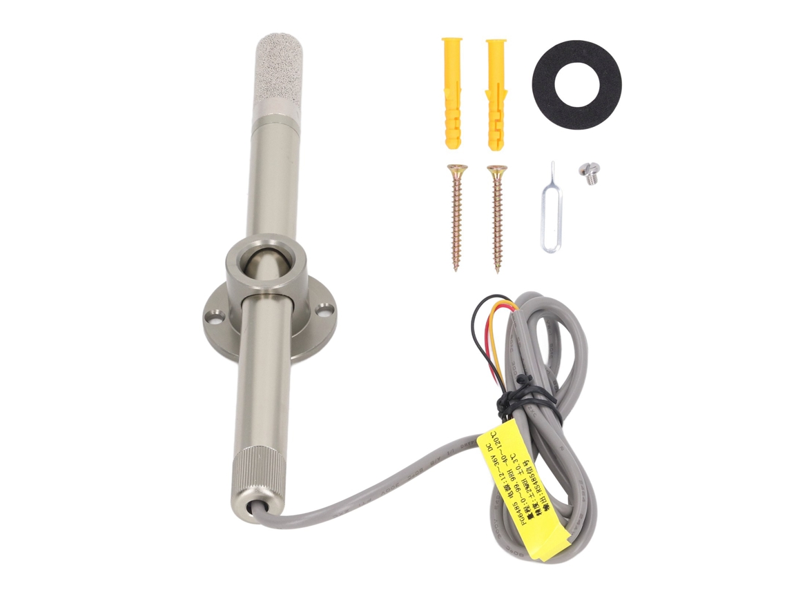 Sensor Transmissor de Temperatura e Umidade Rs485 Interior Exterior Alta Precisão 12~36vdc Suministros Industriais
