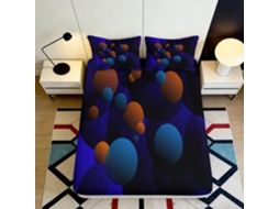 Conjunto de Cama com Estampa 3d Esferas Abs Microfibra Fronha 200x25cm