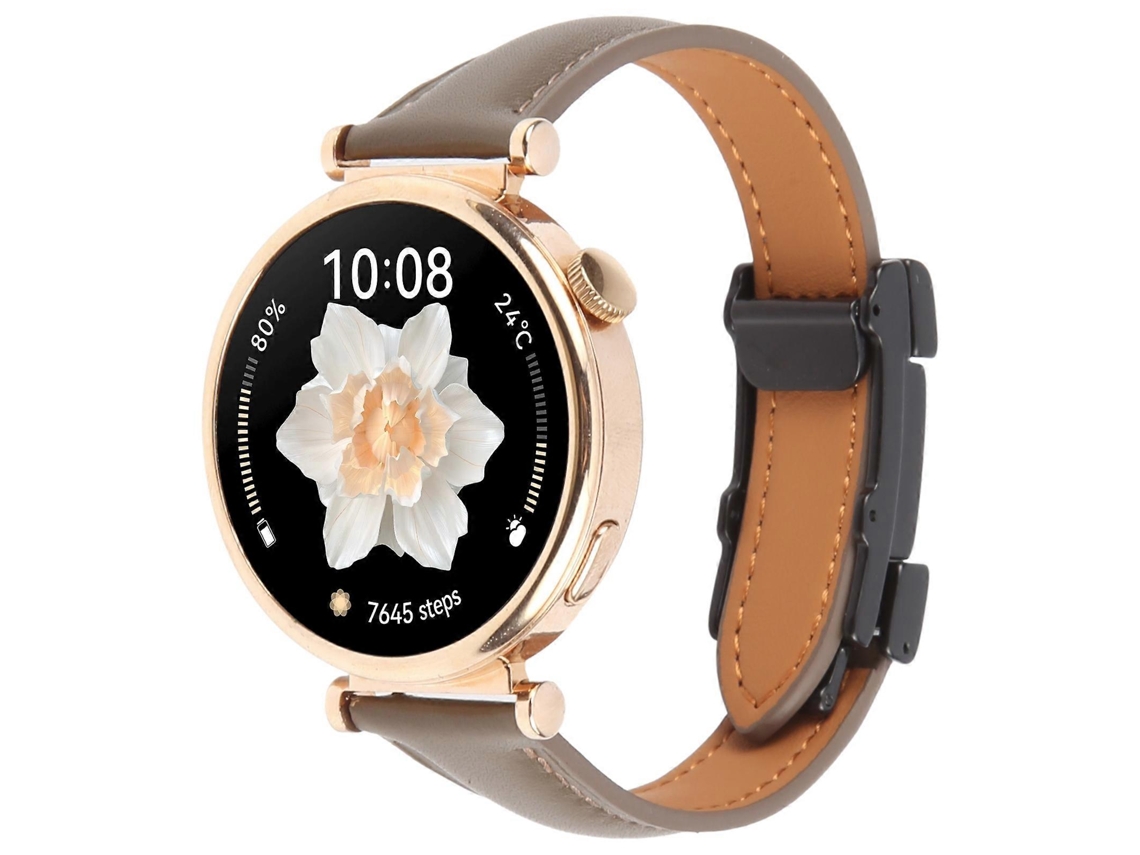Pulseira De Couro Universal Fina Com Fecho Magnético