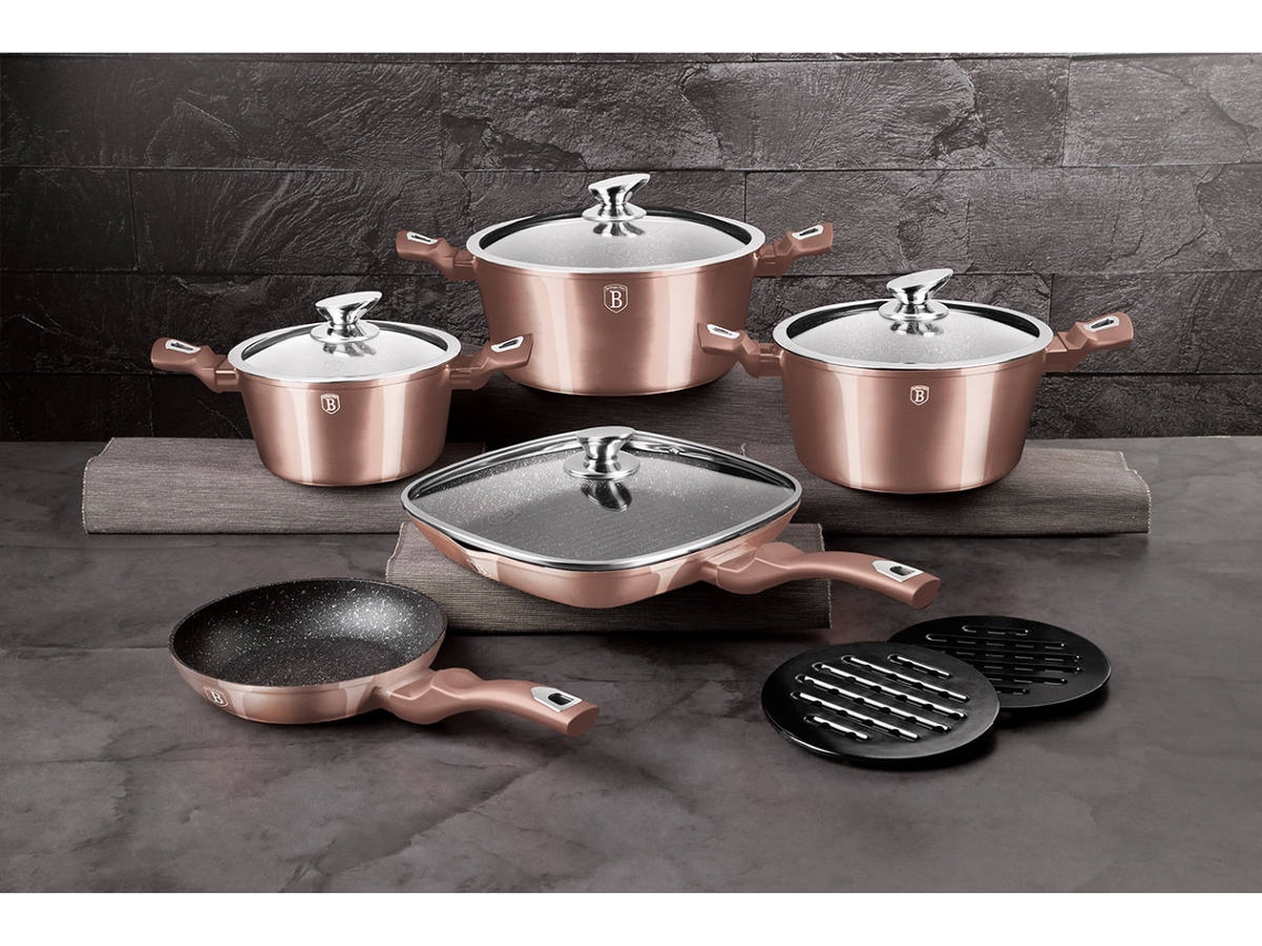 Trem de cozinha berlinger haus rose gold dourado rosa 11un worten pt