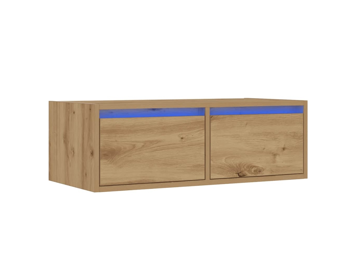 Móvel De Tv | Armários Para Tv Com Luzes Led 75x35,5x25 Cm Carvalho Artisiano Cfw932795 Lovely Home