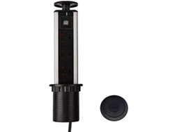 Tomada Retrátil Com Usb Para Bancadas De Cozinha(preta) Cjy