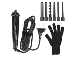 Pente De Cabelo Para Cachos Com 6 Barris Cerâmicos Intercambiáveis Curler Elétrico Com Display Led Plug Us
