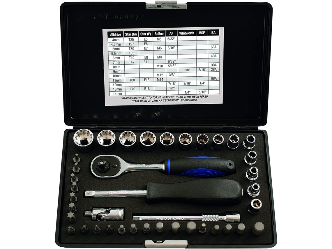 Jogo De Soquetes E Bits Alldrive 3568 1/4" D 40 Peças