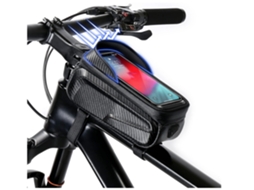 Bolsa Guiador Bicicleta C/ Suporte Celular À Prova D'água C/ Janela Tela Sensível
