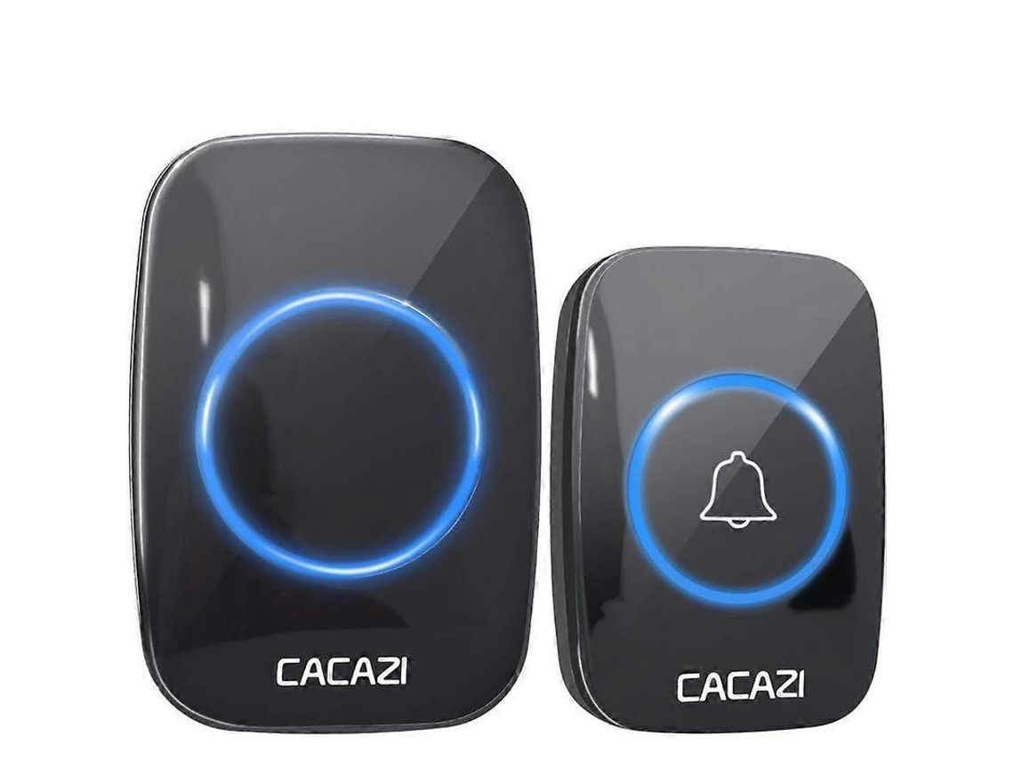 Campainha Sem Fio Autoalimentada Ip44 Com Alcance 400ft, 2 Transmissores E 2 Receptores, Instalação Fácil