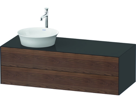 DURAVIT White Tulip móvel de casa de banho suspenso na parede Largura 1300 X Profundidade 550Mm com 2 Gavetas com Tecnologia \Tip-On\ Wt4987L