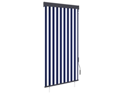 Vidaxl Estore De Rolo Para Exterior 100x250 Cm Azul E Branco