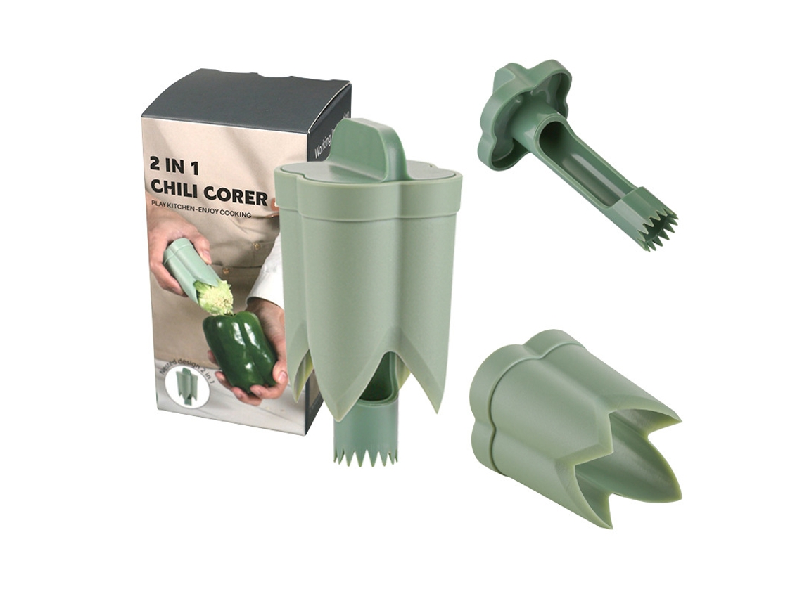 Descascador De Pimentão/ Verde, Utensílios De Cozinha Plástico Para Casa, Descascador De Frutas E Vegetais Verde