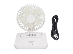 Ventilador De Mesa Laxiscreed Com Função De Carregamento Sem Fio E Usb