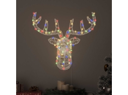 Vidaxl Cabeça De Rena 140 Led Colorido 68 X 36,5 X 62,5 Cm Acrílo