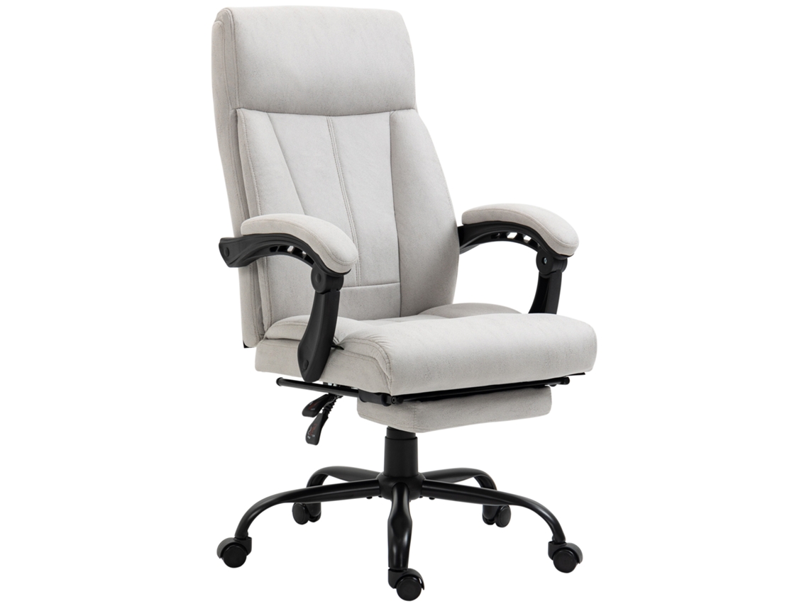 Cadeira De Escritório Com Massagem Ergonômica Regulável Em Altura Com Apoio Pés, Cinza Claro Para Home Office