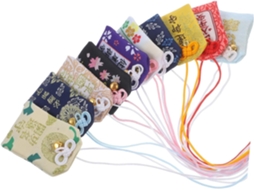 Conjunto 10 Saquinhos Amuleto Omamori Estilo Tradicional Japonês Pequenos Pacotes Amuletos Pendurar Decoração GOKOCO