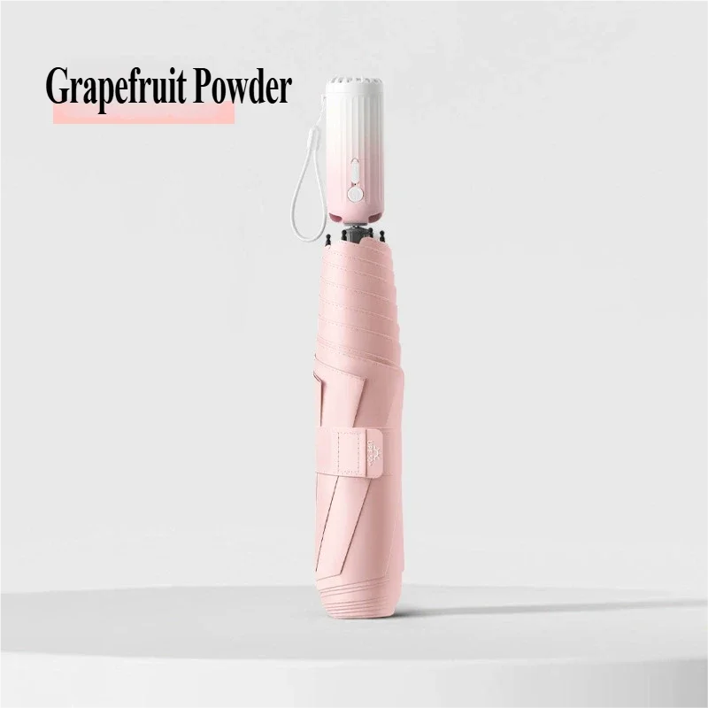 (rosa 6k) Novo Guarda-chuva Dobrável Ultraleve Grande, Proteção Contra Sol E Chuva, Com Interface Usb