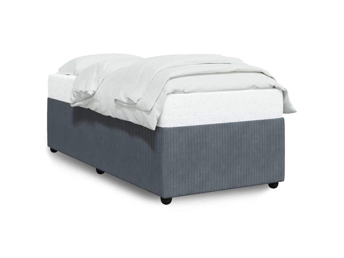 Estrutura de Cama Hanko em Veludo Cinzento Escuro (100x200 cm)