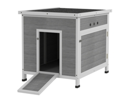 Galinheiro De Madeira Pinho, Porta Lateral, Ventilação, Telhado Asfáltico, 63x82x76 Cm, Cinza Claro.