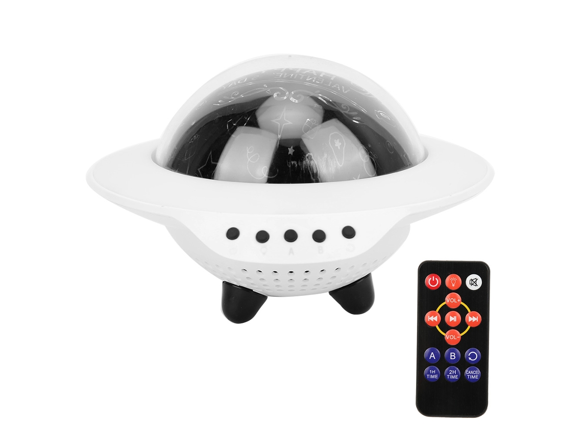 Lâmpada Projetora Céu Estrelado Rotativa Com Alto-falante Bluetooth