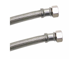 Tubo flexível de aço inoxidável revestido de silicone, 1/2 x 3/4 pol., 1500 mm, DN13, com conexões de latão.