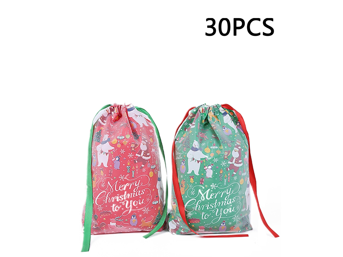 Sacolas De Embalagem Natal 30 Unidades
