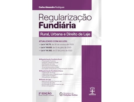 Livro Regularização Fundiária Rural, Urbana E Direito De Laje de Carlos Alexandre Rodrigues (Português)
