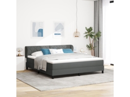 Cama Box Com Colchão Cinza Escuro 180x200 Cm Em Tecido