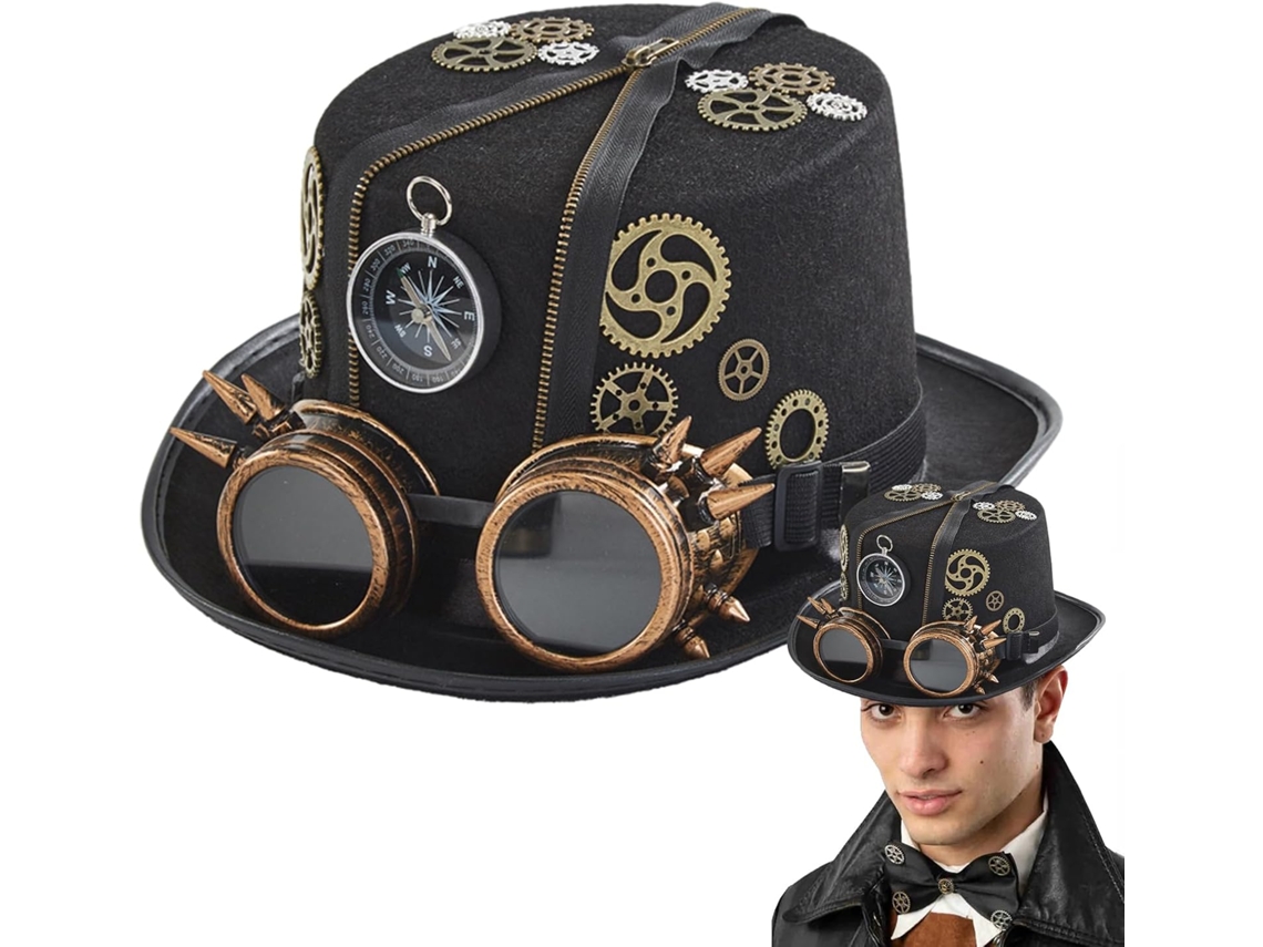 Cosplay De Cartola Steampunk Com Óculos - Design Resistente E Versátil