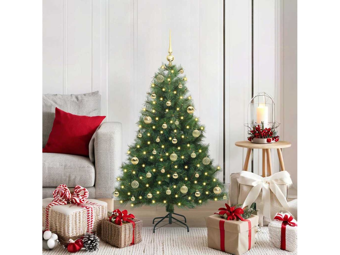Vidaxl Árvore De Natal Artificial Com 150 Leds Verde 120 Cm Pe E Pvc