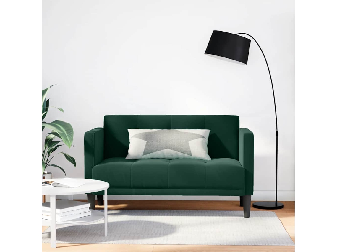 Vidaxl Sofá-luvas 111 Cm Veludo Verde-escuro